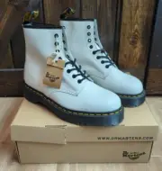 Dr. Martens 1460 Bex White Patent Leather Platform Boots 42 Men's 9 Women's 10
