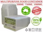 NEW BPA Free Takeaway Food Plastic Container Rectangular 500ml 650ml 750m 1000ml