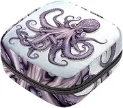 Period Bag,Sanitary Napkin Storage Bag,Abstract Ocean Octopus,Tampon Holder for Purse