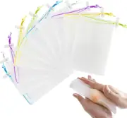10 PCS Handmade Soap Bubble Mesh Bags, Mesh Soap Saver Pouch Bag Sack with Draw