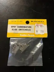 Radio Shack DPDT SubMini Slide Switches (2) No. 275-407A Archer