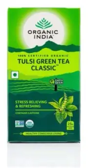 Lot of 2 Organic India Tulsi Green Tea Classic 50 Tea Bags Ayurvedic Natural