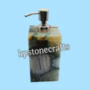 Green Agate Stone Soap Dispenser 250ml | Natural Gemstone Lotion Shampoo Sanitiz