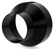 Hon&Guan Black Steel 3" to 4" Duct Hose Connecter Reducer Expander Adapter