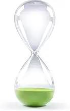 GNEGNI LIFE Hourglass, 30 Minute Hourglass, Green Sand, Glass Decorative Hourglass, for Kitchen, Desk, Classroom, Office, Wedding Decoration (Green)