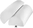Half Moon Bolster Pillow (2 Pack) for Legs, Back, and Head, White Cotton Cover