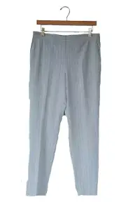 NWT Ann Taylor Petite Women's Size 8P Gray Stripe Side Zip High Rise Career Pant