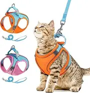 AMIR Cat Harness and Leash, Stylish Cat Leash Escape Proof, Adjustable, Reflective Strap, Breathable, Suitable for 6-10 Pounds of Cats and Small Dogs- Orange, XS