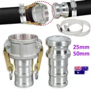 25mm 50mm Camlock Set Aluminium Hose Fittings Fire Pump Hose Tail Barb Type C E