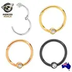 2Pcs Surgical Steel BCR Hinged Segment Septum Tragus Nose Ring Sleeper Earrings
