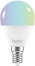 Smart LED WiFi Bulb FRESHIN E14 4.5W RGBCW LED Lamp Bulb Dimmable Light Bulb Color Changeable, Compatible with Alexa, Google Home No Hub Required （1 Pack,Globe