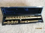 Flute, +Case and cleaning rod, Custom Antique brass color.