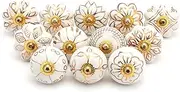 Indian Haat Bazaar Gold Cabinet Knobs - Indian Handmade Assorted Mix Design Drawer Pull Handle for Kitchen Cupboard Wardrobe with Brass Hardware - Set of 12 D: 1.7 x L: 2.5 Inches