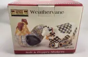 Vintage Sakura Debbie Mumm Woodland Salt & Pepper Set Hand Painted Cow W/Box