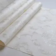 Cream White Embossed Damask Wallpaper Floral Pattern 3D Textured Wall Paper