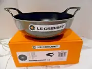 LE CREUSET ENAMELED CAST IRON FLINT OYSTER BLACK ENAMEL BALTI DISH 3QT NEW TAG