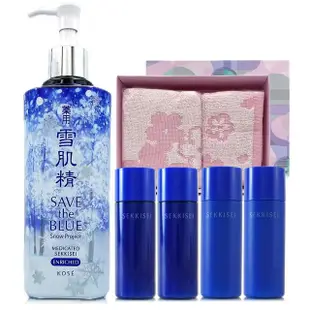 【KOSE 高絲】雪肌精化妝水500ml - 一般/滋潤型-任選-贈化妝水/乳液30ml*4-隨機+櫻花毛巾禮盒(專櫃公司貨)