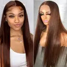 13x1 Chocolate Brown Straight Lace Front Wig Hd Transparent Lace Front