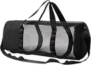 Diving Bag - Mesh Pool Bag, Cylindrical Sports Bag with Large Capacity, Foldable Travel Bag for Beach, Swimming, Sports Equipment, Mesh Bag for Diving