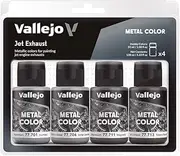 Vallejo 77602 Metal Colour Jet Exhaust 4 Colour Acrylic Paint Set