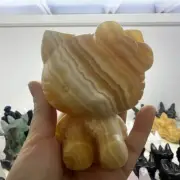 1pc Natural Yellow Calcite Quartz Hand Carved Crystal Skull Reiki Gift Decor