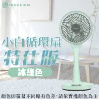 在飛比找PChome24h購物優惠-【NICONICO】9吋 360度 小白循環立扇-冰綠色(特