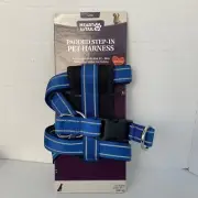 New Heart To Tail Gray Reflective Padded Blue Comfort Step-In Dog Harness 22-36"