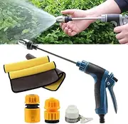 Waterblitz Pressure Washer, Waterblitz High Pressure Water Gun, 360° Rotating for Three Spray Modes, with 3 Connectors for 1/2" Pipe, Any Hose Into A High-Pressure Water Jet (Blue)