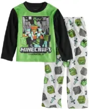 Minecraft Pajama Set 2 piece Steve and Alex Overworld Mob PJs Pajamas New