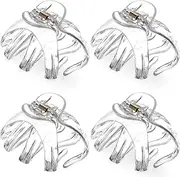 4 Pieces Large Grip Octopus Clip No Slip Spider Hair Clips Octopus Jaw Hair Clips for Thick Long Hair Women Girls (Clear,8.5 cm)