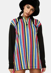 [Cross Colours] Vertical Stripe Rugby Tee