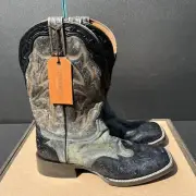 Stetson Horseman Men’s 10 Handmade Leather Square Toe Cowboy Boots NIB
