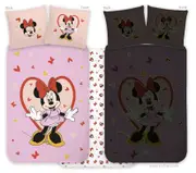 Disney Minnie Heart Glow in the Dark Quilt Cover Set for Cot or Toddler Bed