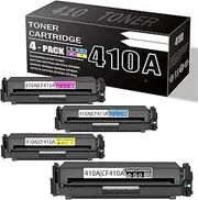 4 Pack CF410A CF411A CF412A CF413A Toner Compatible with HP Laserjet pro M377dw M452dn M452dw M477fdw（1BK1C1M1Y