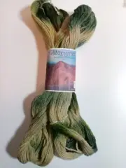Atacama 100% Alpaca wool yarn Chile multicolor hues of green multi dyed new