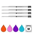 Pk/4 Monteverde P13 Parker-Style Ballpoint Refills, Orange-Pink-Purple-Turquoise