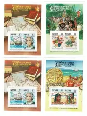 Stamp sellos Nevis Christopher Columbus 1451-1506 500th Discovery América