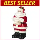 Joyful 12.25 Inch 3-D Santa Cookie Jar in Lead-Free Ceramic for the Holidays