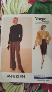 Vogue Pattern 2355 Anne Klein Jacket Skirt Pants Sizes 6 8 10 UNCUT