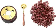 NINFE Red Wax for Letters Stamp Seals Sealing Wax Kit with Wax Seal Beads Wax Seal Warmer Wax Spoon and Candles