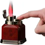 Metal Inflatable Lighter Desktop Windproof Torch Windproof Igniter Wood Grain Smoking Accessories Men's Gift(No Fuel)