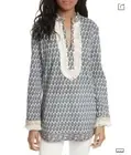 NWT Tory Burch Womens Size 4 Tory Embellished Tunic In Ellise Paisley $298