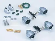 POSH 881413 Brim Type Turn Signal Kit, Sportster (~'08), Plated/Plated Lens