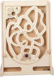 Toddmomy Pirate Marble Maze Game Wooden Educational Puzzle for Promotes Hand Eye Coordination Social Skills Interactive Parent