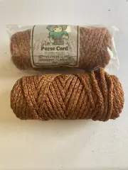 2 VTG Pepperell 6mm Crafting Cord Macrame Purse Cord 100 Yds Total NOS Orange Mx
