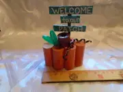 Handmade One of a Kind Fall Decor Orange Pumpkin "Welcome to Our Patch" Sgn