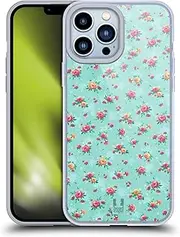 Head Case Designs Blue Vintage Ditsy Flowers Soft Gel Case Compatible with Apple iPhone 13 Pro Max