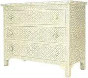 Grey Bone Geometric Chest of Drawers