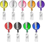 HAIKING Heavy Duty Retractable Badge Holders, 10 PCS ID Badge Clip for Card, Name, Keychain (3.3 cm/1.29 in)