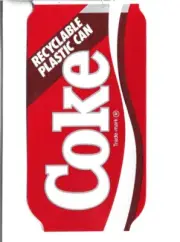 COKE RECYLABLE PLASTIC CAN PAMPHLET 1985. 3 x 5 3/4 closed FOUR PIECES